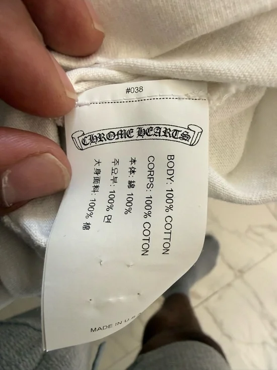 Chrome Hearts White Pocket Short Sleeve Tee with Black Logo - Picture 7 of 8